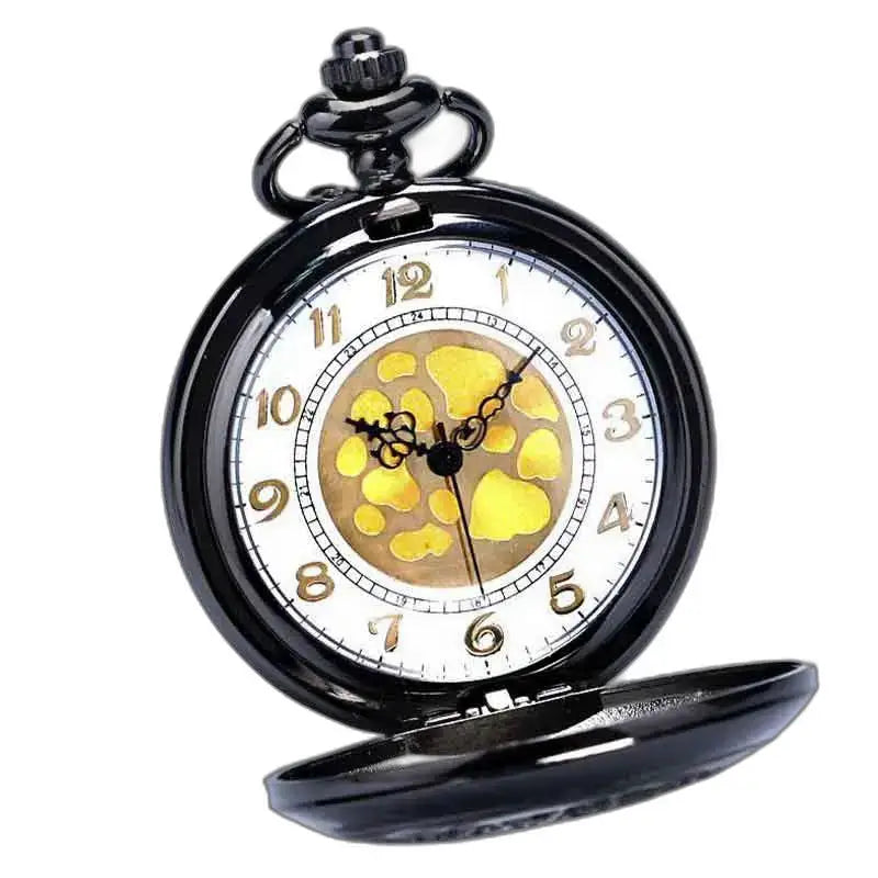 Montre Pendentif Femme Chic Argent, montre pendentif noire avec mécanisme visible