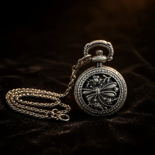 Montre à Gousset Gravée Libellule Femme - Univers Gousset