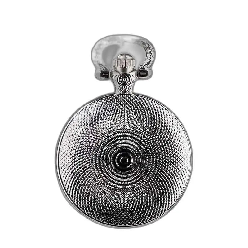 Montre Pendentif Rosace à Perles élégante avec un design de skull en argent