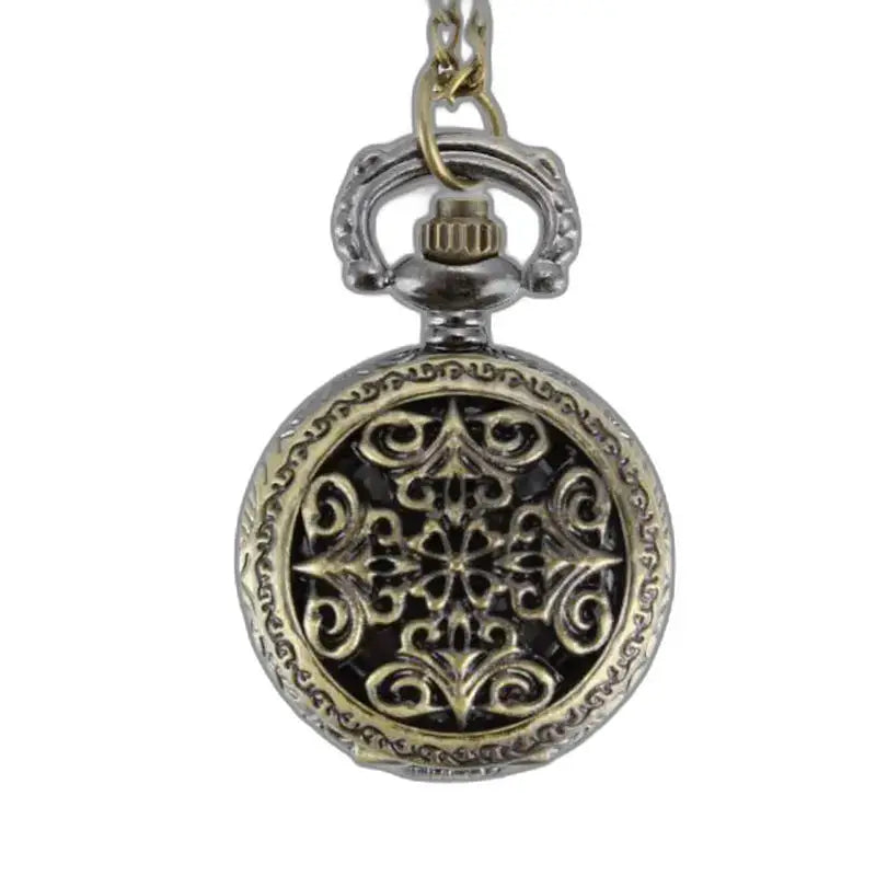 Pendentif vintage avec montre antique en forme de cœur argenté pour femme