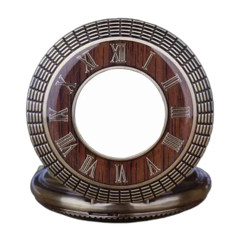 Montre Poche à Gousset en Bois Merbeau avec cadran décoratif et chiffres romains