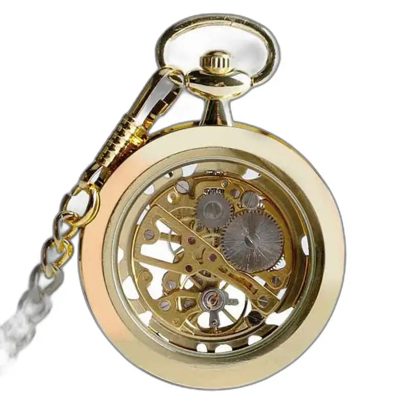 Montre Poche à Gousset Cœur D’or Luxe avec mécanisme automatique et design élégant