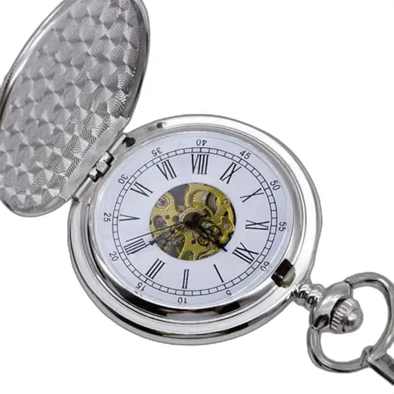Montre Poche à Gousset Femme Nymphe Luxe avec mécanisme visible en argent