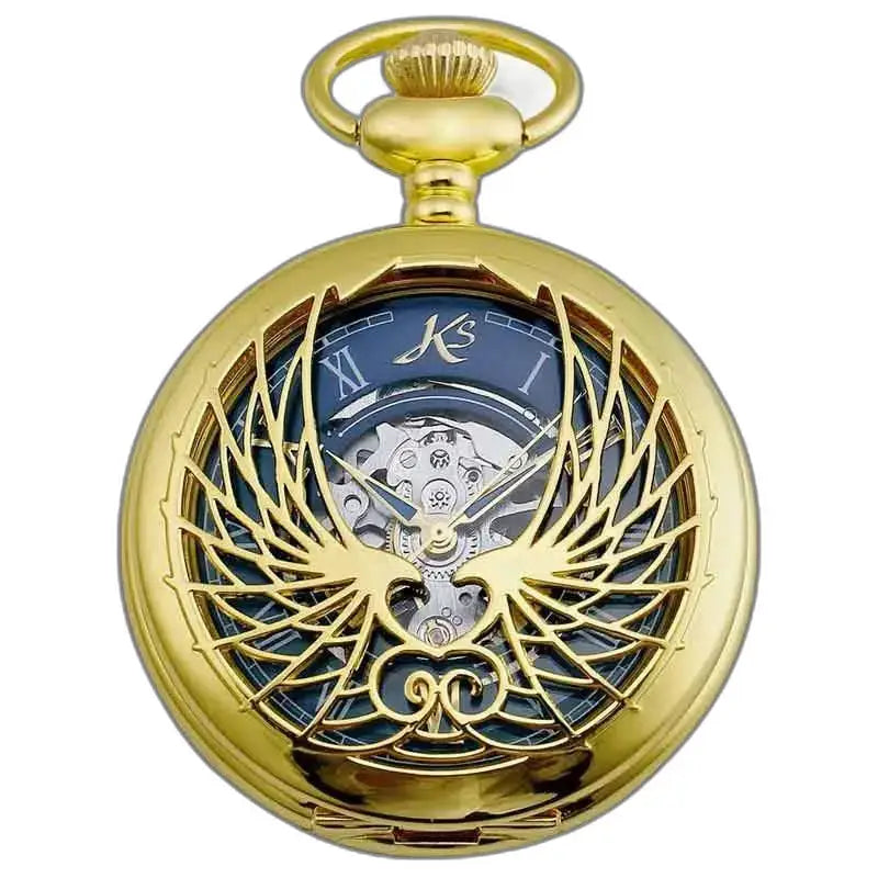 Montre Poche à Gousset Luxe avec Aigles D’or en or et améthyste d’or raffinée