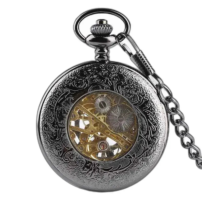 Montre Poche à Gousset Steampunk Iridium Design Gothique avec engrenages visibles