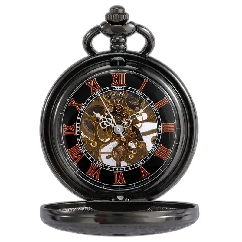 Montre Poche à Gousset Steampunk Iridium avec mouvements visibles et design gothique