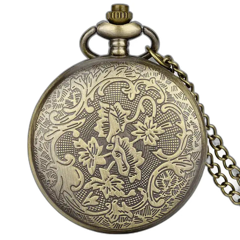 Montre Poche à Quartz Diamants Chouettes Classique en bronze ornée de détails exquis