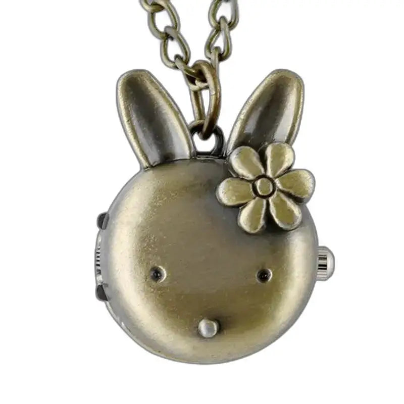 Montre Sautoir Vintage Lapin en Bronze avec design unique pour un style élégant