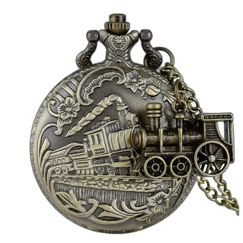 Montre Steampunk Collier avec Médaillon Ancien, montre steampunk à thème ferroviaire