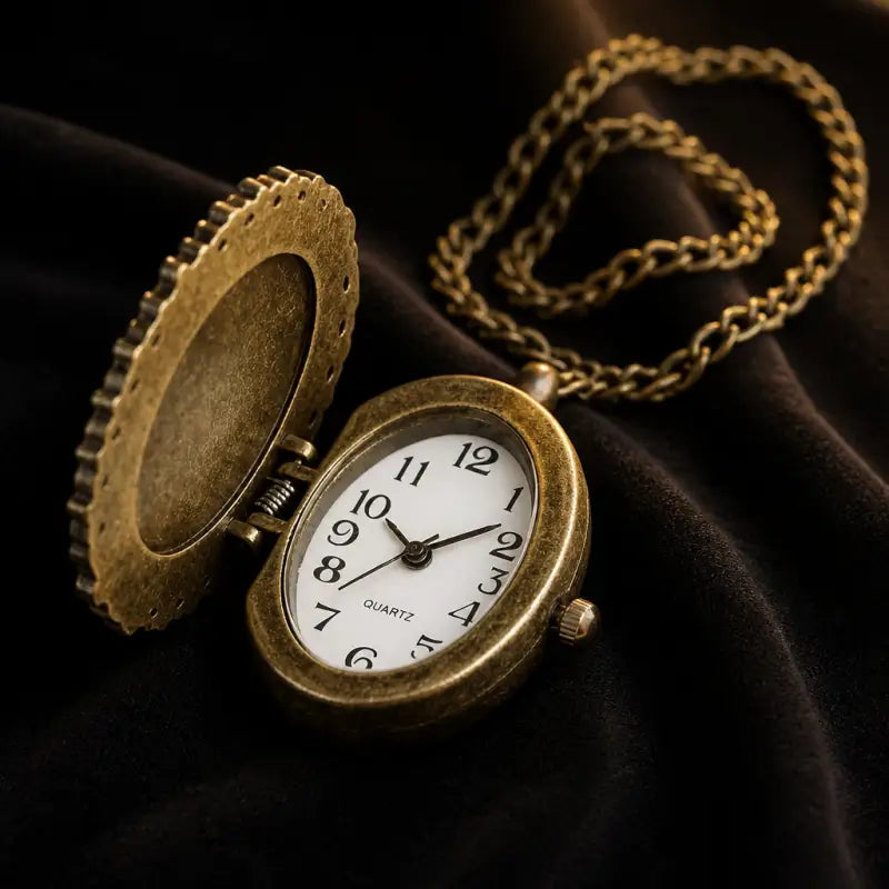 Montre à Gousset Pendentif Chat Bronze Vintage - Univers Gousset